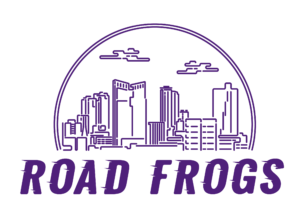 Road Frogs logo with Fort Worth city skyline.